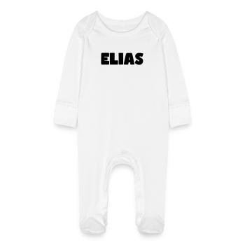 Elias Name - Baby Organic Sleepsuit with Scratch Mitts - white - Front