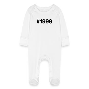 Hashtag vintage 1999 27 ans Anniversaire - Grenouillère bio avec gants Bébé - blanc - Devant