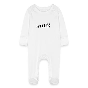 Baseball Evolution Shirt - Sport - Baby Bio-Schlafanzug mit Kratzhandschuhen - Weiß - Vorne