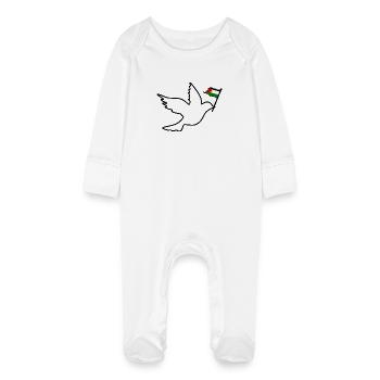 Free palestine - Grenouillère bio avec gants Bébé - blanc - Devant