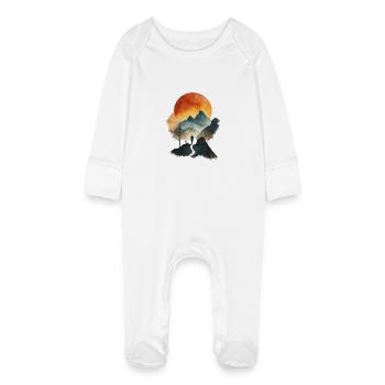 Perfect gift for endurance athletes - Baby Organic Sleepsuit with Scratch Mitts - white - Front