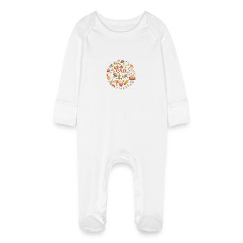 Cèpe Champignons champignon Ramasseur Cueillette - Grenouillère bio avec gants Bébé - blanc - Devant