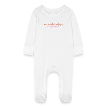 Le mercredi, on porte du rose | Mean Girls Citation Desi - Grenouillère bio avec gants Bébé - blanc - Devant