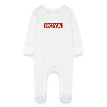 roya - Baby Organic Sleepsuit with Scratch Mitts - white - Front