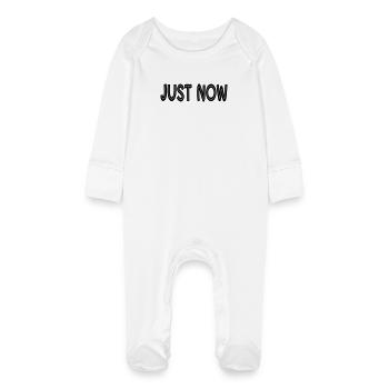 JUST NOW  - Baby Organic Sleepsuit with Scratch Mitts - white - Front