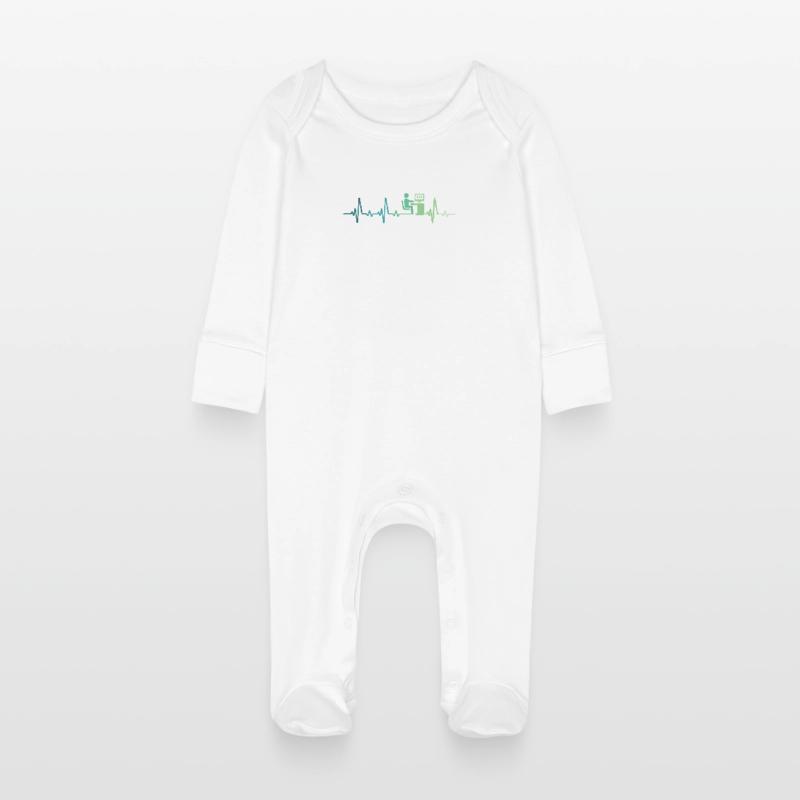 Heartbeat Programmer Developer Baby Organic Sleepsuit with Scratch Mitts