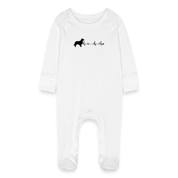Dog - Baby Organic Sleepsuit with Scratch Mitts - white - Front