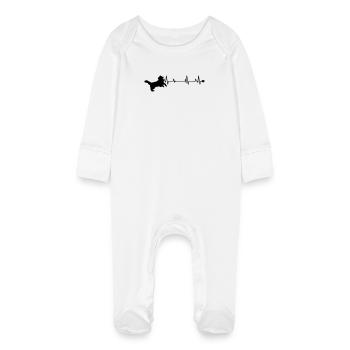 Dog - Baby Organic Sleepsuit with Scratch Mitts - white - Front