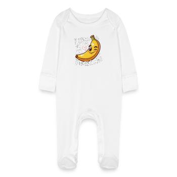 JE VOUS TROUVE UN PEELING - Grenouillère bio avec gants Bébé - blanc - Devant