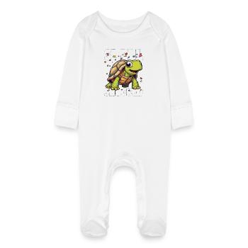 CHOQUÉ ET ADORÉ - Grenouillère bio avec gants Bébé - blanc - Devant