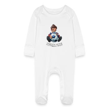 Daddy’s little football star - baby footballeur - Grenouillère bio avec gants Bébé - blanc - Devant