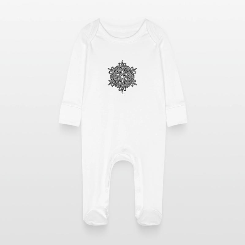 RF319BLACKUK Baby Organic Sleepsuit with Scratch Mitts