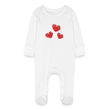 RETRAITE. BONNE RETRAITE. JOYEUSE RETRAITE. COEUR - Grenouillère bio avec gants Bébé - blanc - Devant