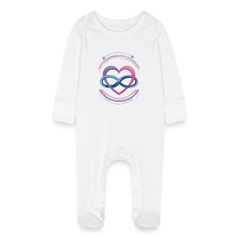Polyamory Symbol in Bi Colors - Baby Organic Sleepsuit with Scratch Mitts - white - Front