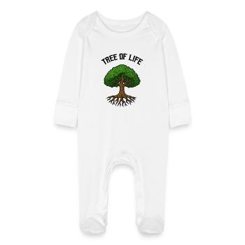 Arbre de vie - Grenouillère bio avec gants Bébé - blanc - Devant