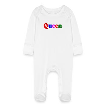 QUEEN - Grenouillère bio avec gants Bébé - blanc - Devant