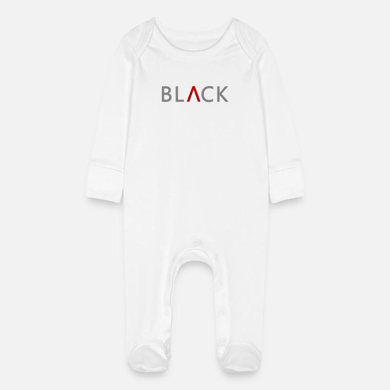 BLACK avec style - Grenouillère bio avec gants Bébé - blanc