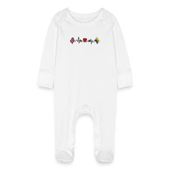 Herzfrequenz in Durham & UK - Baby Bio-Schlafanzug mit Kratzhandschuhen - Weiß - Vorne