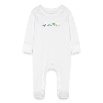 Jiu Jitsu Heartbeat Jiu-Jitsu - Baby Organic Sleepsuit with Scratch Mitts - white - Front
