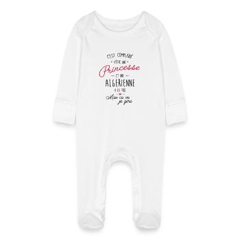 princesse et algerienne - Grenouillère bio avec gants Bébé - blanc - Devant
