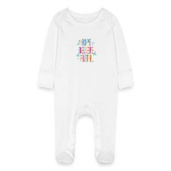 Hoffen Vertrauen Glauben Motivation Muster - Baby Bio-Schlafanzug mit Kratzhandschuhen - Weiß - Vorne