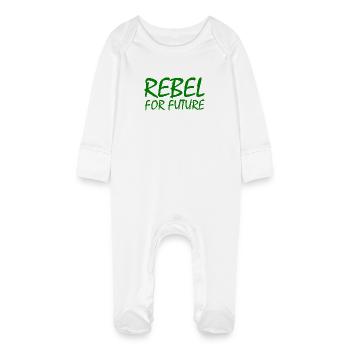 Rebel for future - Baby Organic Sleepsuit with Scratch Mitts - white - Front