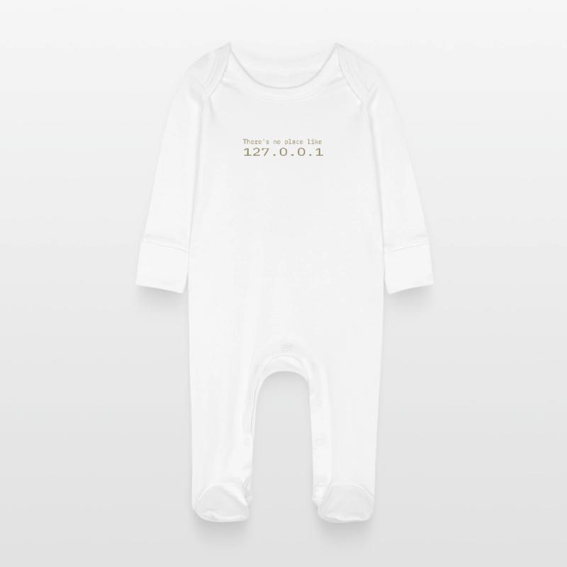 Programmeur Nerd IT Aucun endroit comme Localhost Grenouillère bio avec gants Bébé