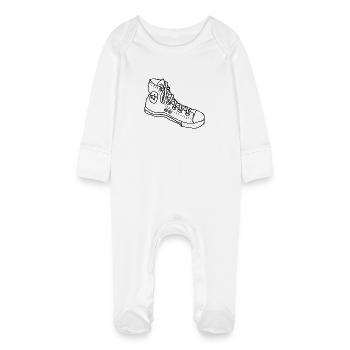 sneaker - Baby Organic Sleepsuit with Scratch Mitts - white - Front