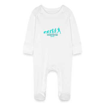 Evolution man baseball - Baby Bio-Schlafanzug mit Kratzhandschuhen - Weiß - Vorne