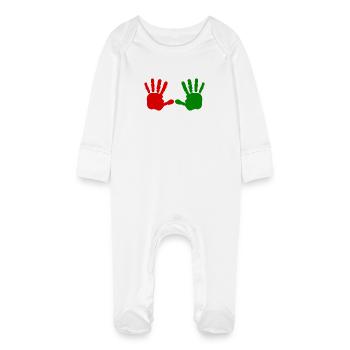 Iran - Main rouge - main de sang - BLOODY HAND - Grenouillère bio avec gants Bébé - blanc - Devant