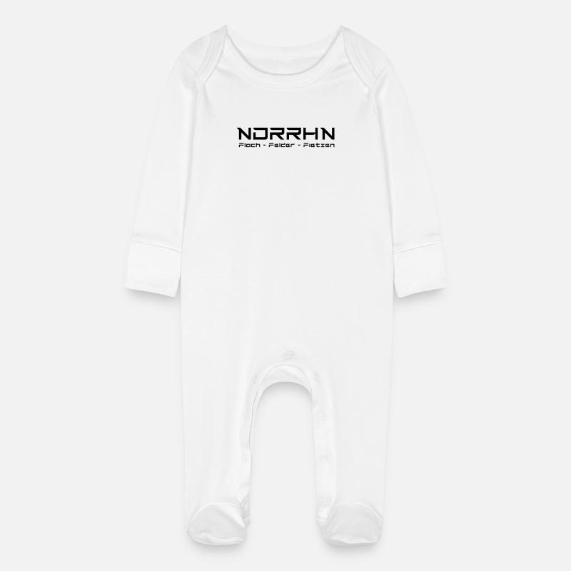 NDRRHN - Baby Bio-Schlafanzug mit Kratzhandschuhen - Weiß