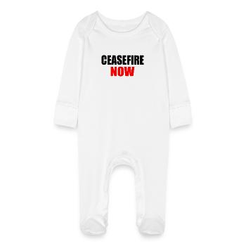 Ceasefire now - Grenouillère bio avec gants Bébé - blanc - Devant