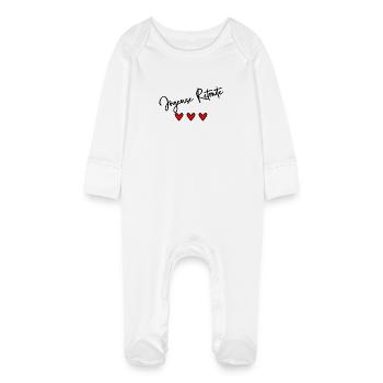 RETRAITE. BONNE RETRAITE. JOYEUSE RETRAITE. COEUR - Grenouillère bio avec gants Bébé - blanc - Devant
