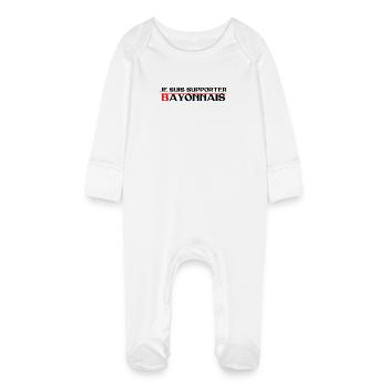 Je suis supporter Bayonnais - Grenouillère bio avec gants Bébé - blanc - Devant
