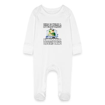 This is what a Hydroponics Farmer looks like - Baby Organic Sleepsuit with Scratch Mitts - white - Front