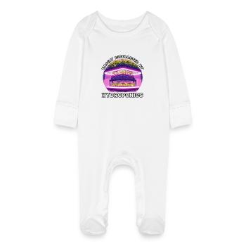 Easily distracted by Hydroponics - Baby Organic Sleepsuit with Scratch Mitts - white - Front