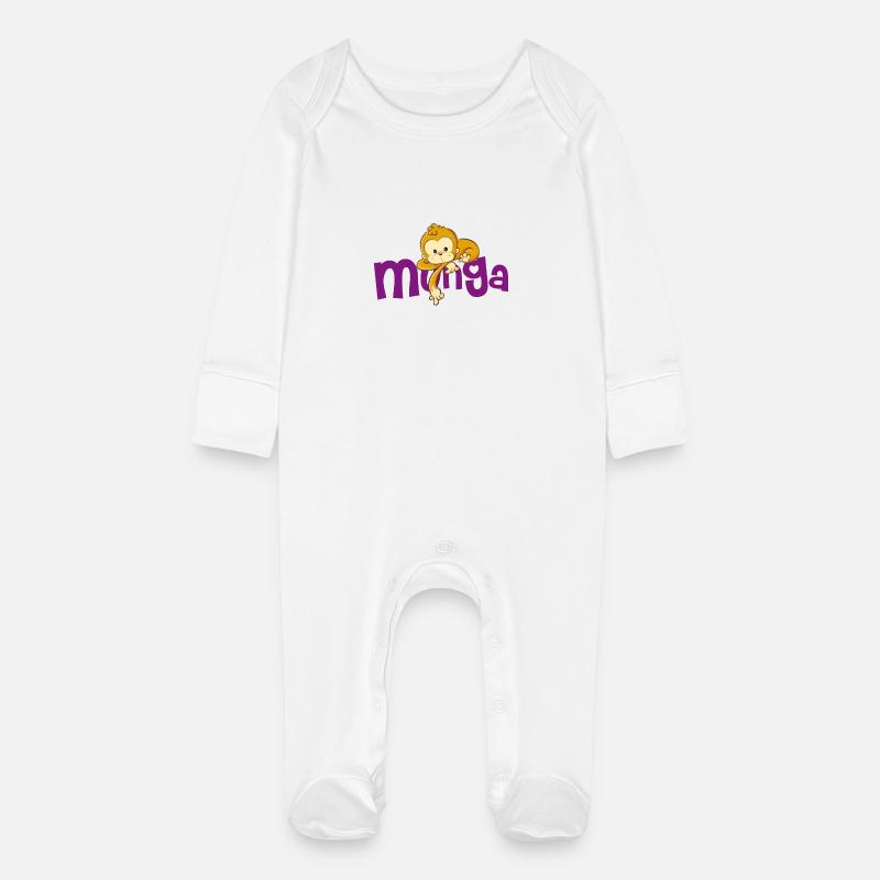 Munga - Grenouillère bio avec gants Bébé - blanc