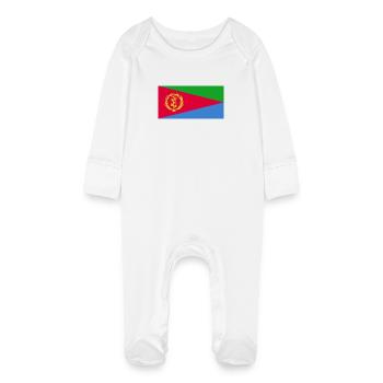 Eritrea Flag - Baby Organic Sleepsuit with Scratch Mitts - white - Front
