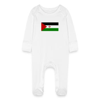 Drapeau du Sahara occidental - Grenouillère bio avec gants Bébé - blanc - Devant