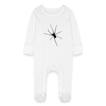 spider spider halloween insect arac vintage - Baby Organic Sleepsuit with Scratch Mitts - white - Front