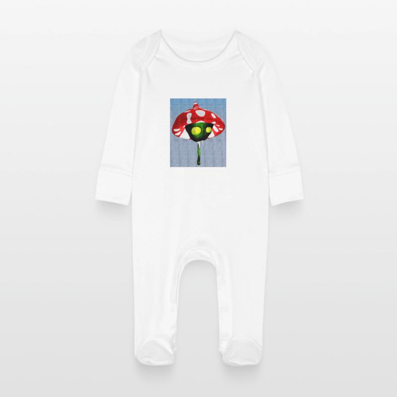 Toadstool Vampire Baby Organic Sleepsuit with Scratch Mitts