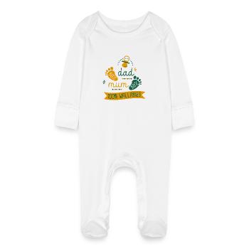 Rugby les wallabies Naissance grossesse supporters - Grenouillère bio avec gants Bébé - blanc - Devant