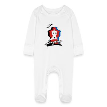 Langeoog Style mit Wasserturm - Baby Bio-Schlafanzug mit Kratzhandschuhen - Weiß - Vorne