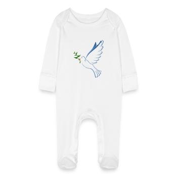 dove of peace - Baby Organic Sleepsuit with Scratch Mitts - white - Front