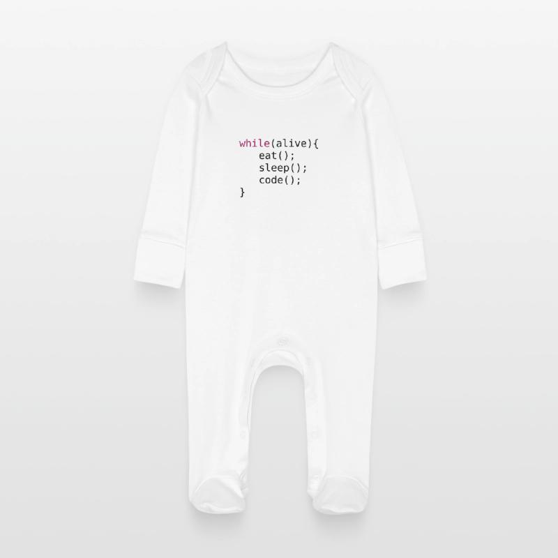 Funny code source code Baby Organic Sleepsuit with Scratch Mitts