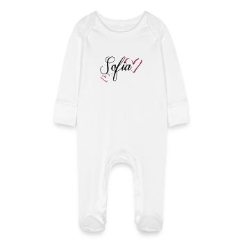 Sofia nom prénom - Grenouillère bio avec gants Bébé - blanc - Devant