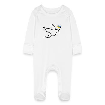 Ukraine - Baby Bio-Schlafanzug mit Kratzhandschuhen - Weiß - Vorne