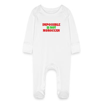 impossible is not moroccan - maroc - Grenouillère bio avec gants Bébé - blanc - Devant