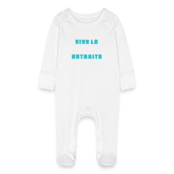 RETRAITE. BONNE RETRAITE. JOYEUSE RETRAITE. COEUR - Grenouillère bio avec gants Bébé - blanc - Devant