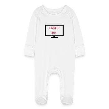 Computer Error 404 - Baby Organic Sleepsuit with Scratch Mitts - white - Front